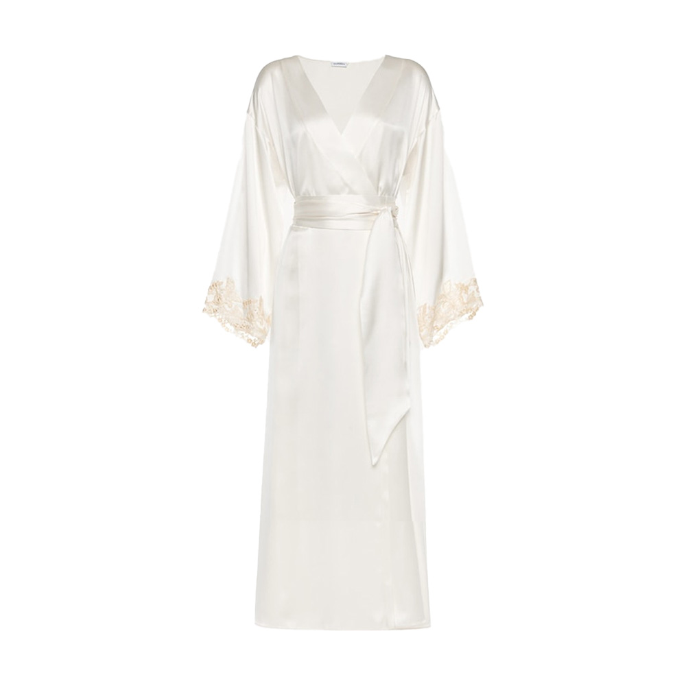 Lace Silk Bathrobe