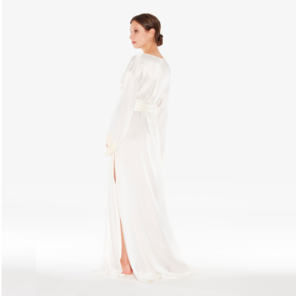 Lace Silk Bathrobe