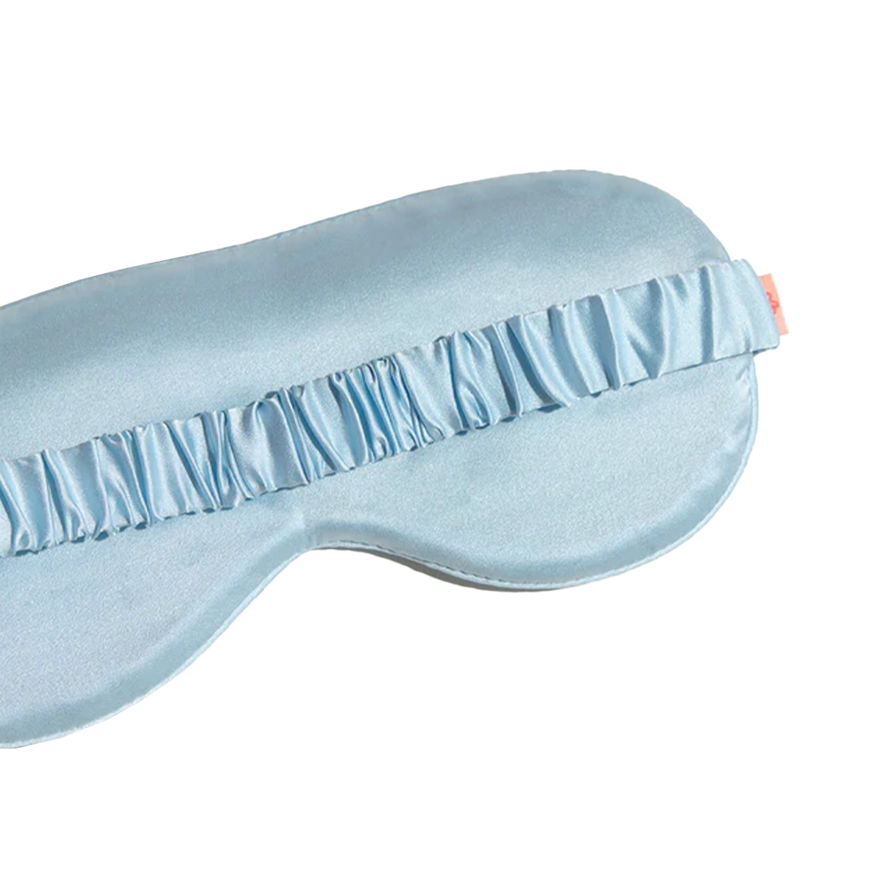 Ruched silk elastic strap detail on sleep eye mask