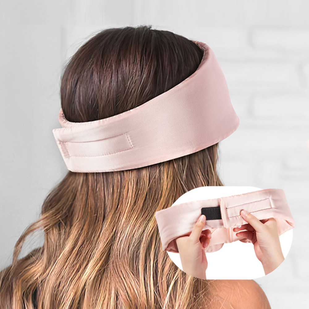Back view of adjustable velcro silk wrap mask